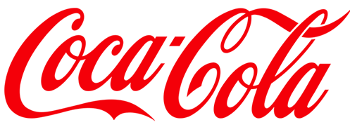 A red coca cola logo on a white background