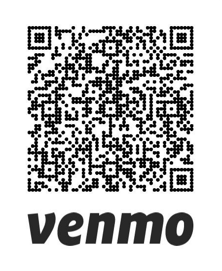 A qr code for venmo is shown on a white background.