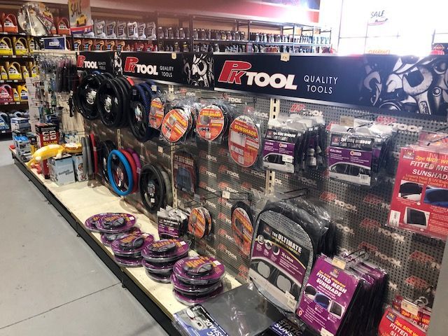 A Store Filled With Lots Of Car Accessories Including Steering Wheels — Auto Spares Morisset In Morisset, NSW