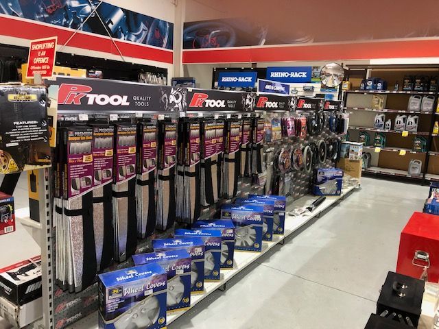Display of Steering Wheel Covers and Window Shields — Auto Spares Morisset In Morisset, NSW