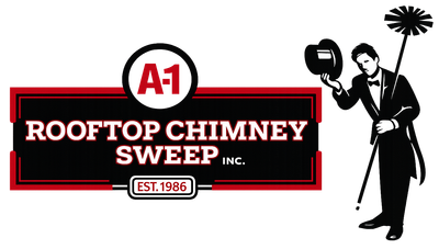 ROOFTOP CHIMNEY SWEEP INC A-1 Rooftop Chimney Sweep logo with a chimney sweep figure and tagline.