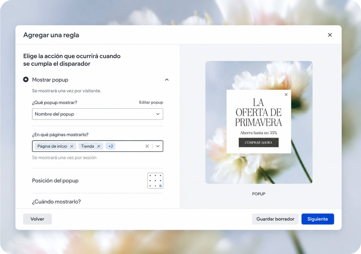 Aplicación de diseño francés con controles de fuente y una vista previa de una maqueta de portada de libro floral.