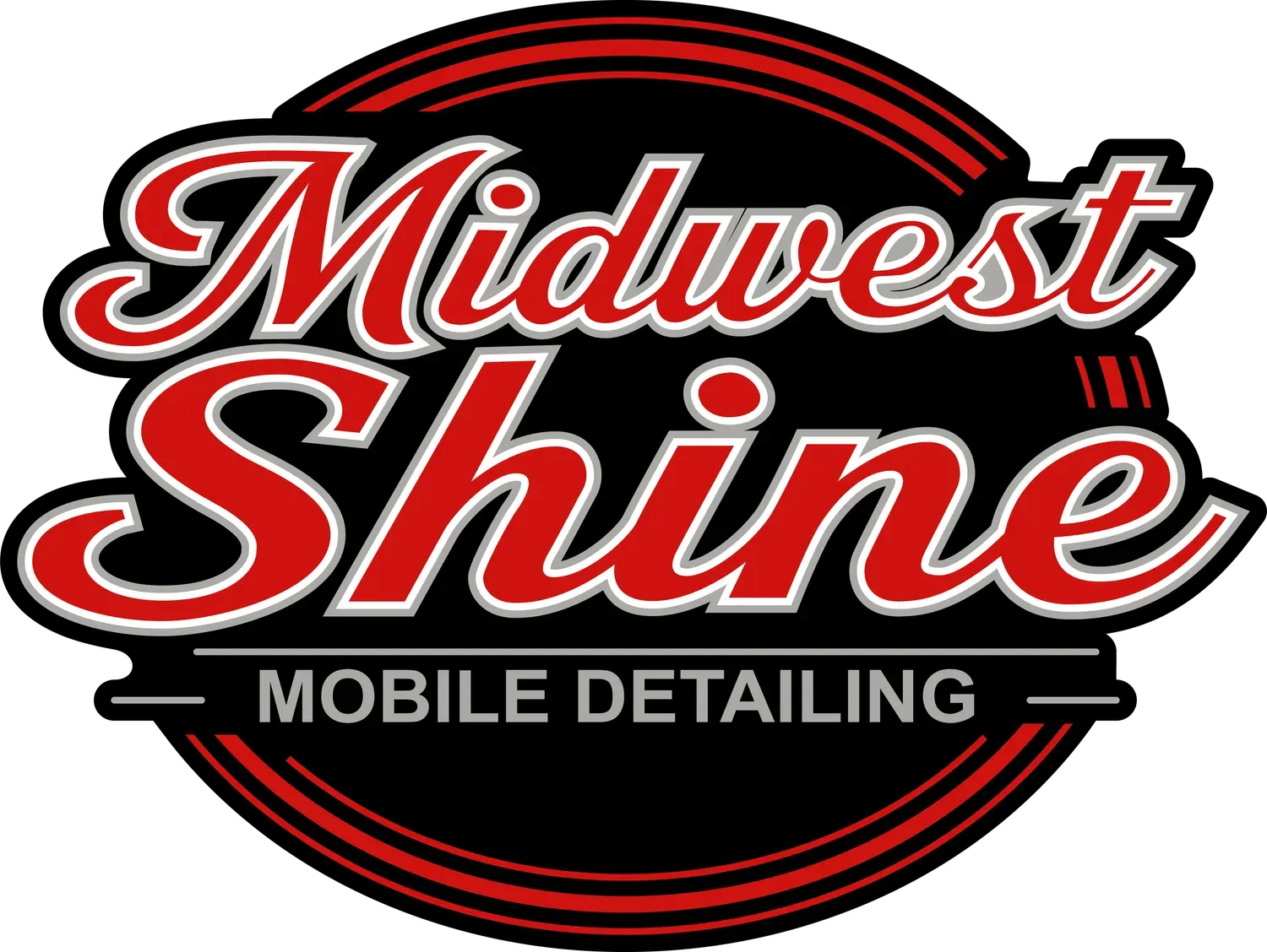 Midwest Shine Mobile Detailing logo in red, black, and white