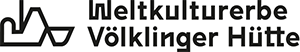 Logo of Völklinger Hütte, a UNESCO World Heritage site. Text reads "Weltkulturerbe Völklinger Hütte".
