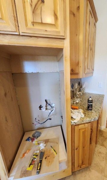 after cabinet damage repaired