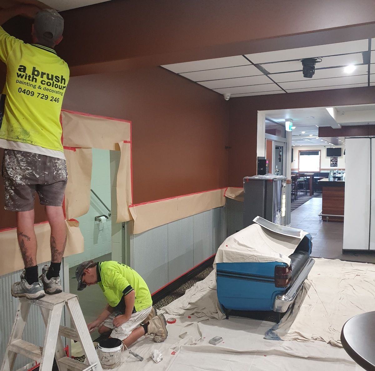 A Large Room with A Circular Ceiling Is Being Remodeled — A Brush With Colour in Urraween, QLD