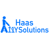 Logo von Haas Ally Solutions: stilisierte Person mit Langstock neben dem Unternehmensnamen.
