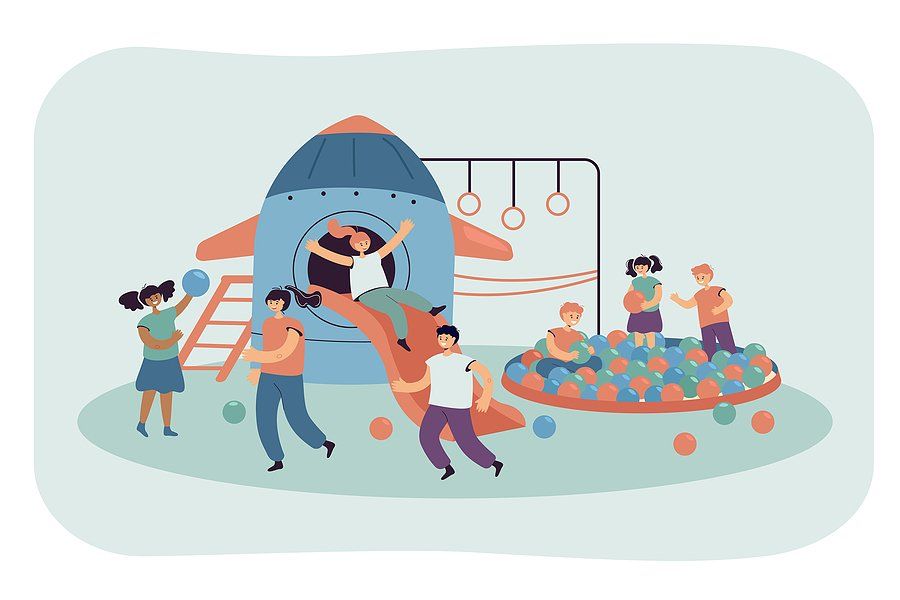 Learn more about Child Care Subsidy when you click here. Animation of children in a playground playing on equipment and balls.