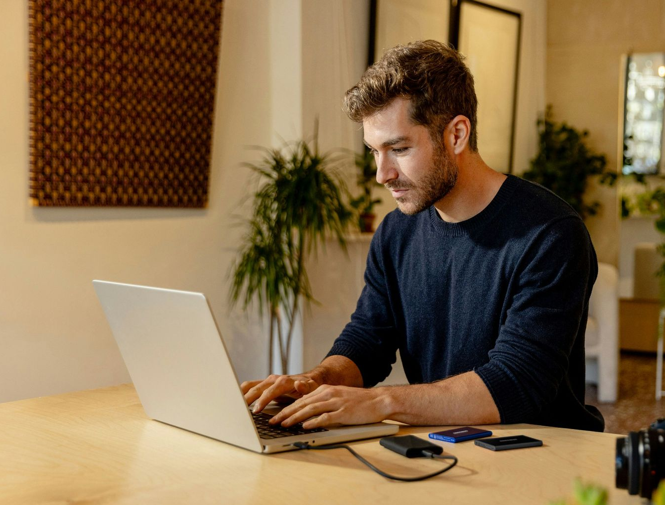 business owner working on laptop