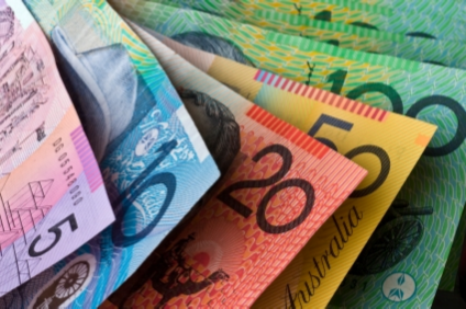 Image of australian dollar bills from $5 up to $100.
