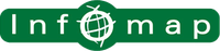 Logo InfoMap verde con testo bianco e un'icona a forma di globo al centro.