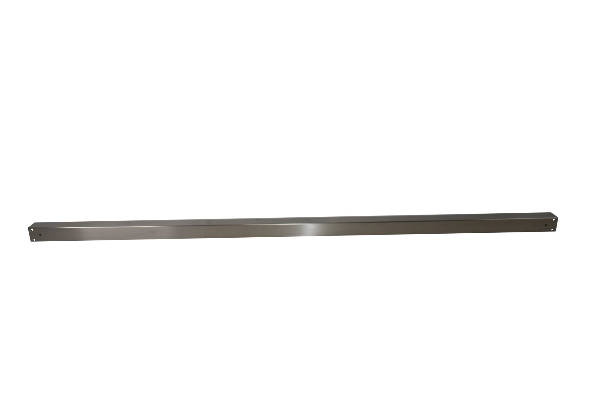 Long dark gray metal rod on a white background