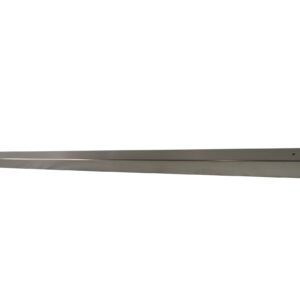 Long metal blade or tool extending horizontally on a white background