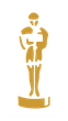 Award Golden statuette holding a sword, standing on a pedestal.