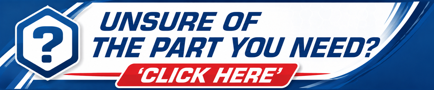 Blue banner reading “Unsure of the part you need? Click here” with a question mark icon.