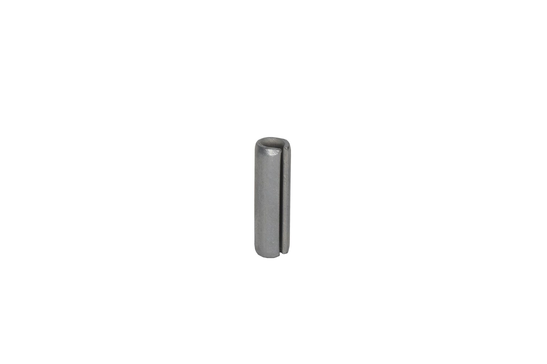 Small gray cylindrical metal object on a white background