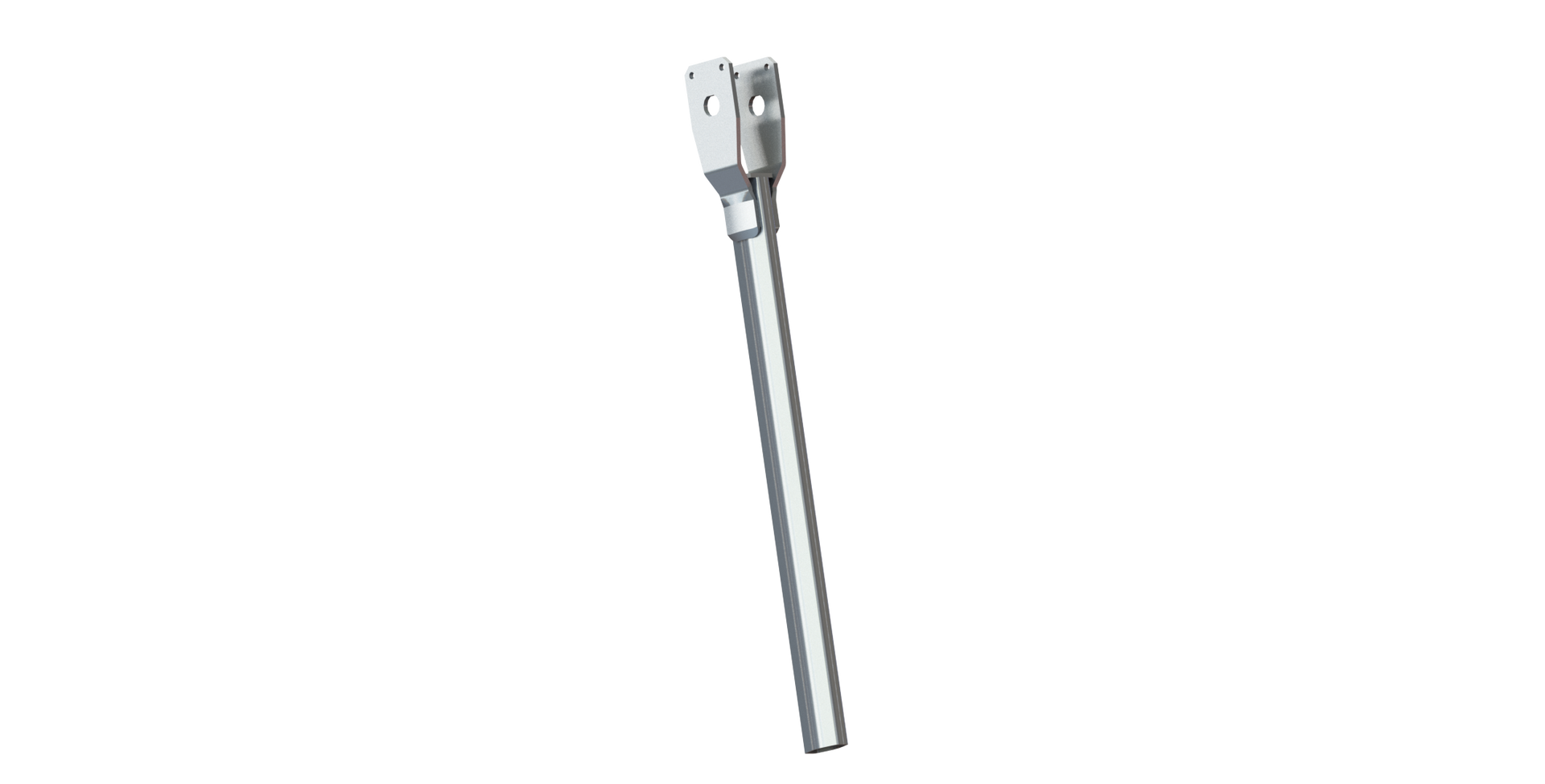 Silver metal USB flash drive on a white background