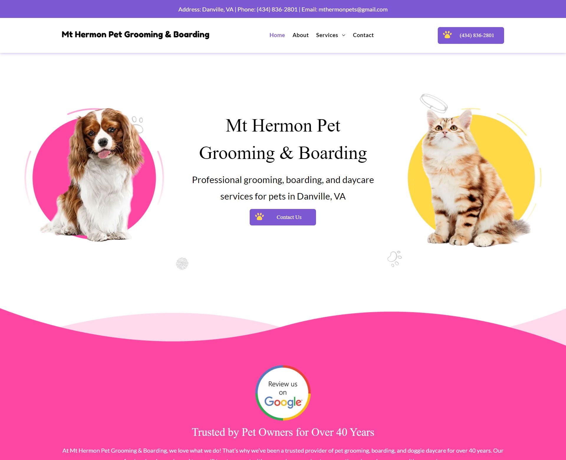Pets Portfolio Engage site Design