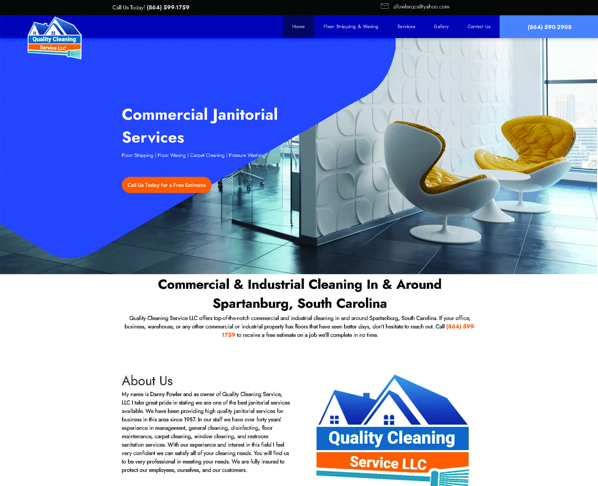 Janitorial Services Portfolio Engage site Design
