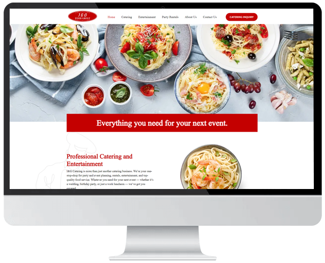 Engage website portfolio Restaurant/Catering/Food
