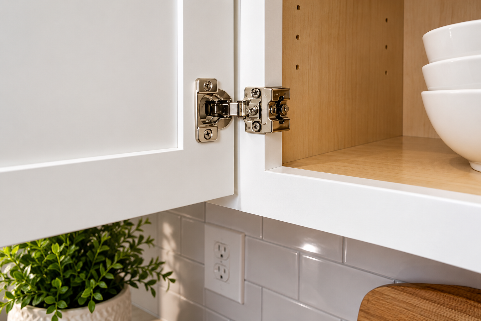 Accessible walk-in shower with grab bars, handheld showerhead, and built-in niche in a bright tiled bathroom
