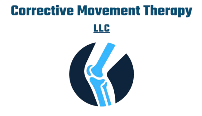 Corrective Movement Therapy LLC logo with blue knee graphic in a dark circle
