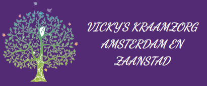 A logo for vicky 's kraamzorg amsterdam en zaanstad