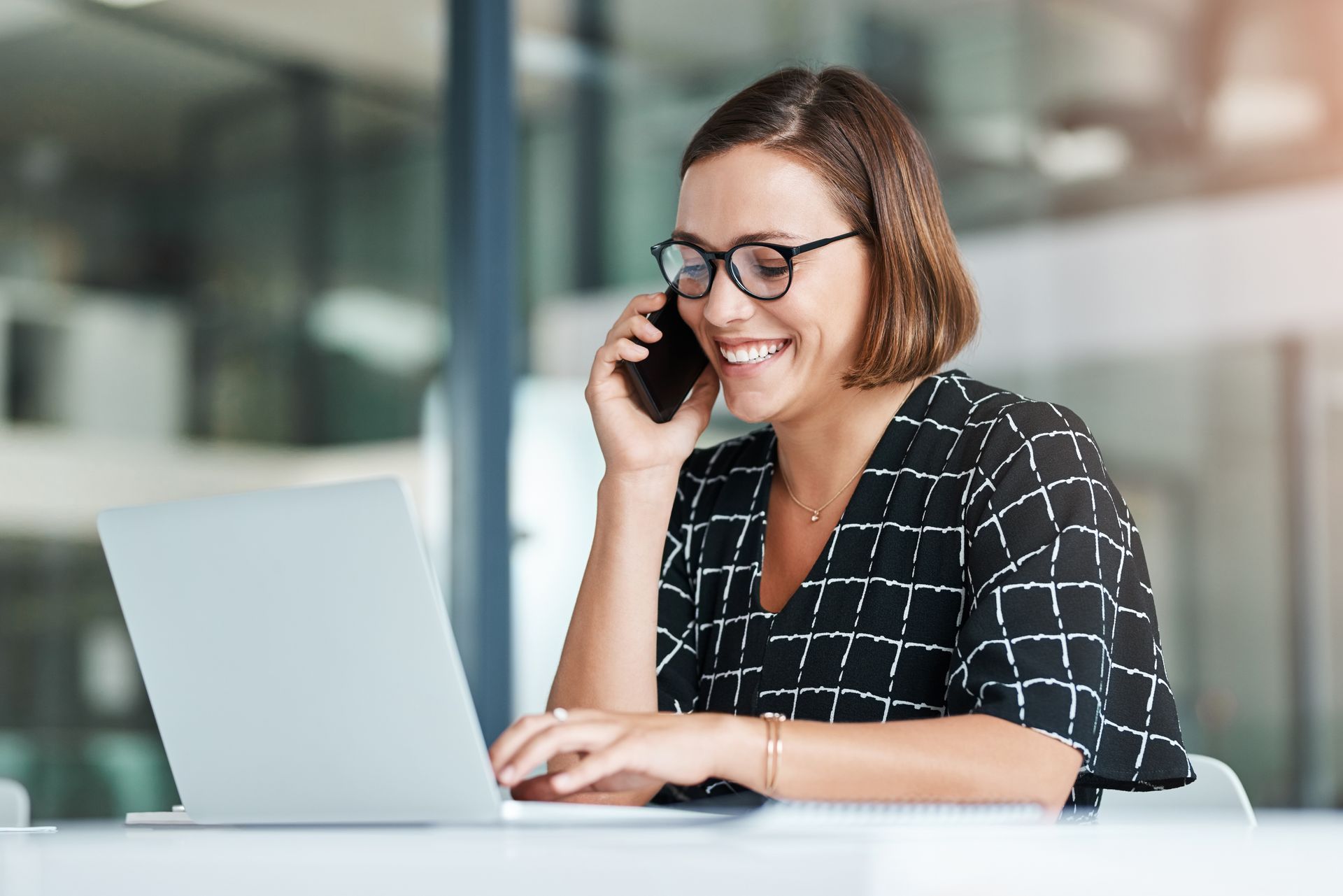Staffing specialist assisting a client