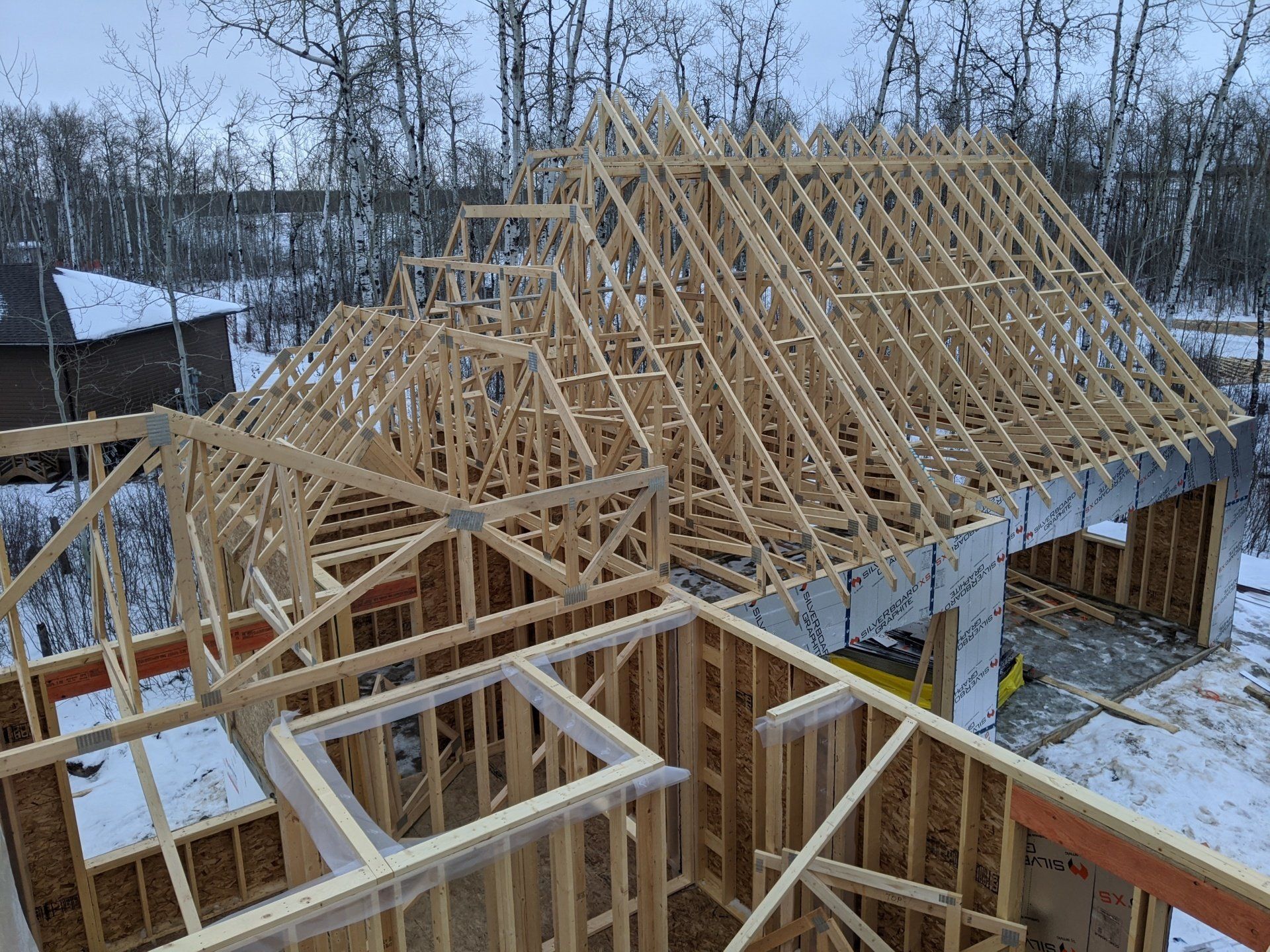 New home construction, wooden house