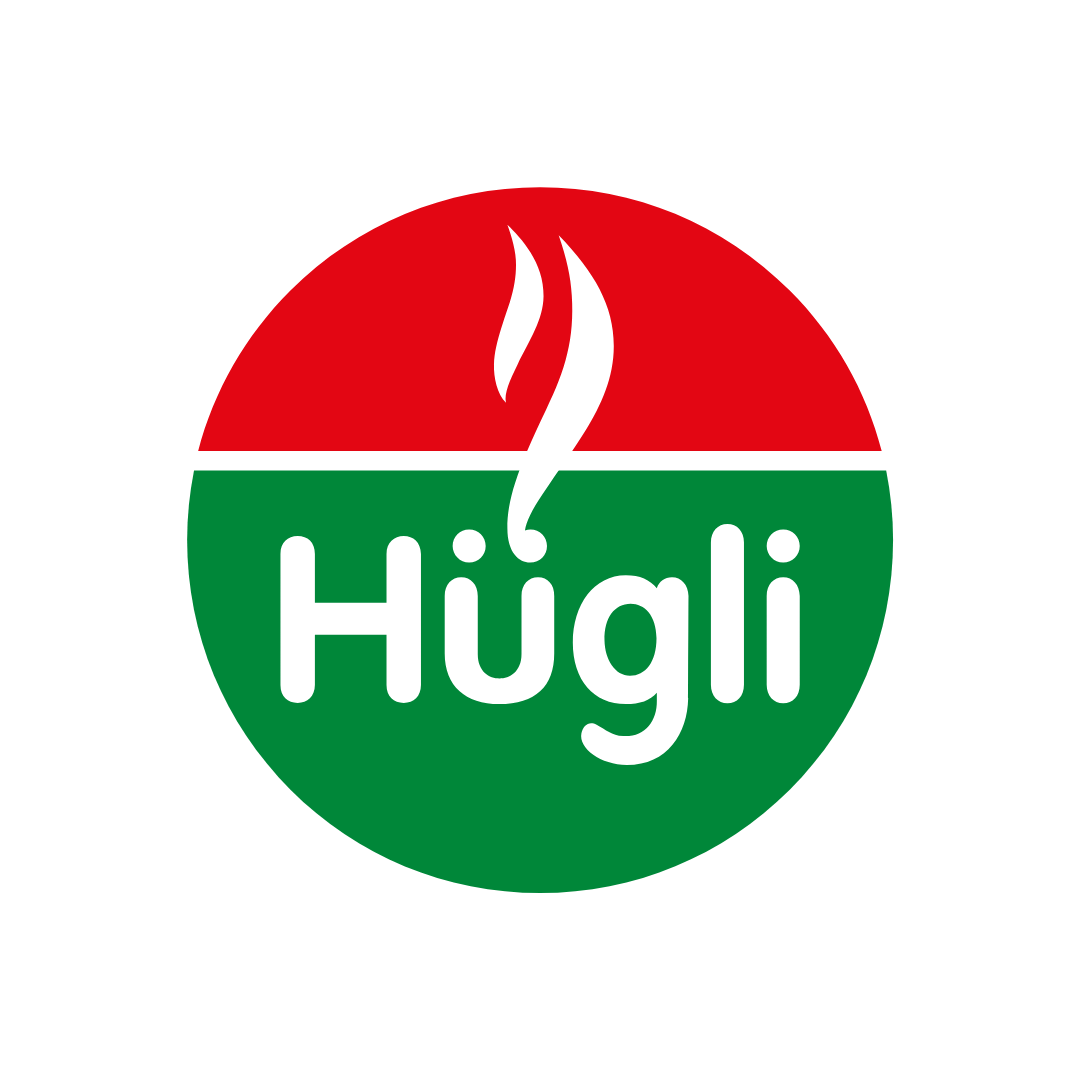 Un cercle vert et rouge avec le mot hugli dessus