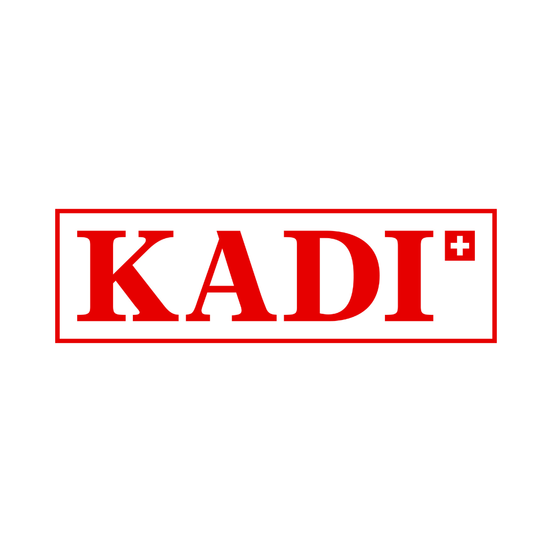 Un logo rouge et blanc pour une entreprise appelée kadi