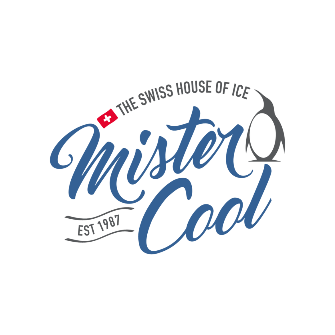 Le logo de Mister Cool est une maison de glace suisse.