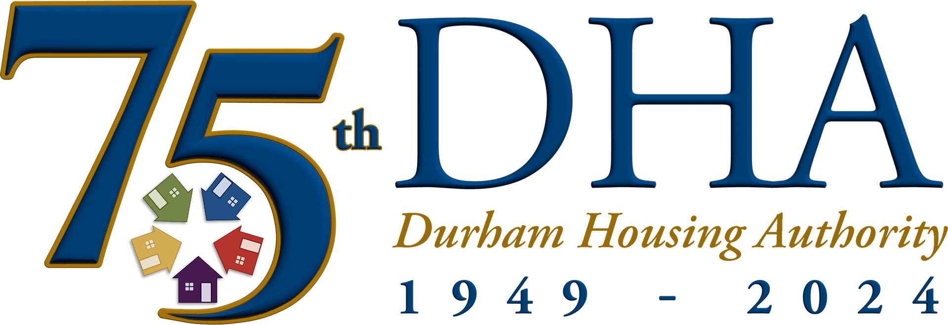 The logo for the 75th durham housing authority