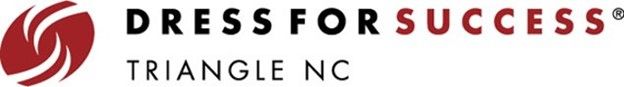 A logo for dress for success in triangle nc
