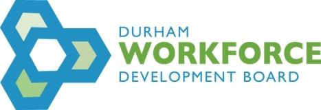 The logo for the durham workforce development board