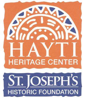 A logo for the hayti heritage center and st. joseph 's historic foundation