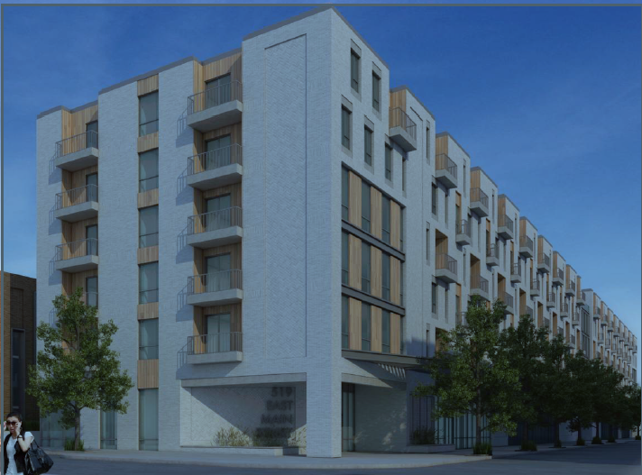 An artist 's impression of a large apartment building