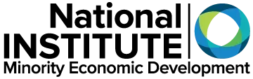 The logo for the national institute of minority economic development.