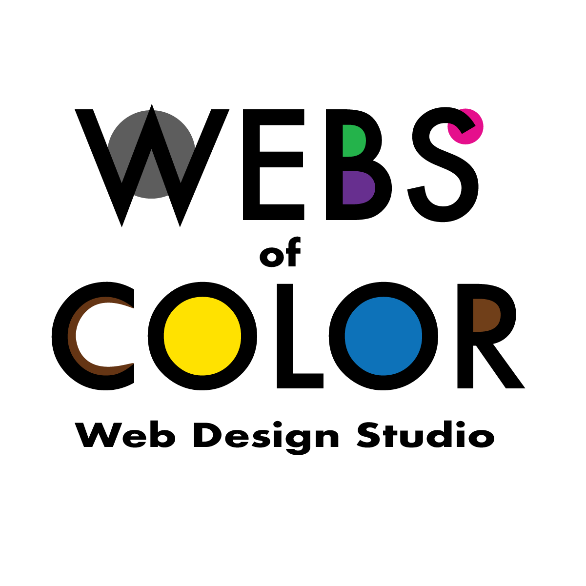 A logo for webs of color web design studio