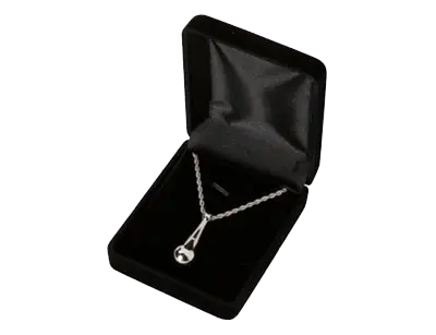 keepsake memorial necklace displayed in a velvet gift box