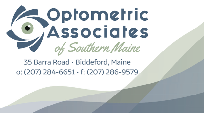 The logo for optometric associates of southern maine