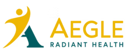 Logo for Aegle Radiant Health: person reaching up within an