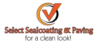 Logo with orange checkmark inside orange and black circle,