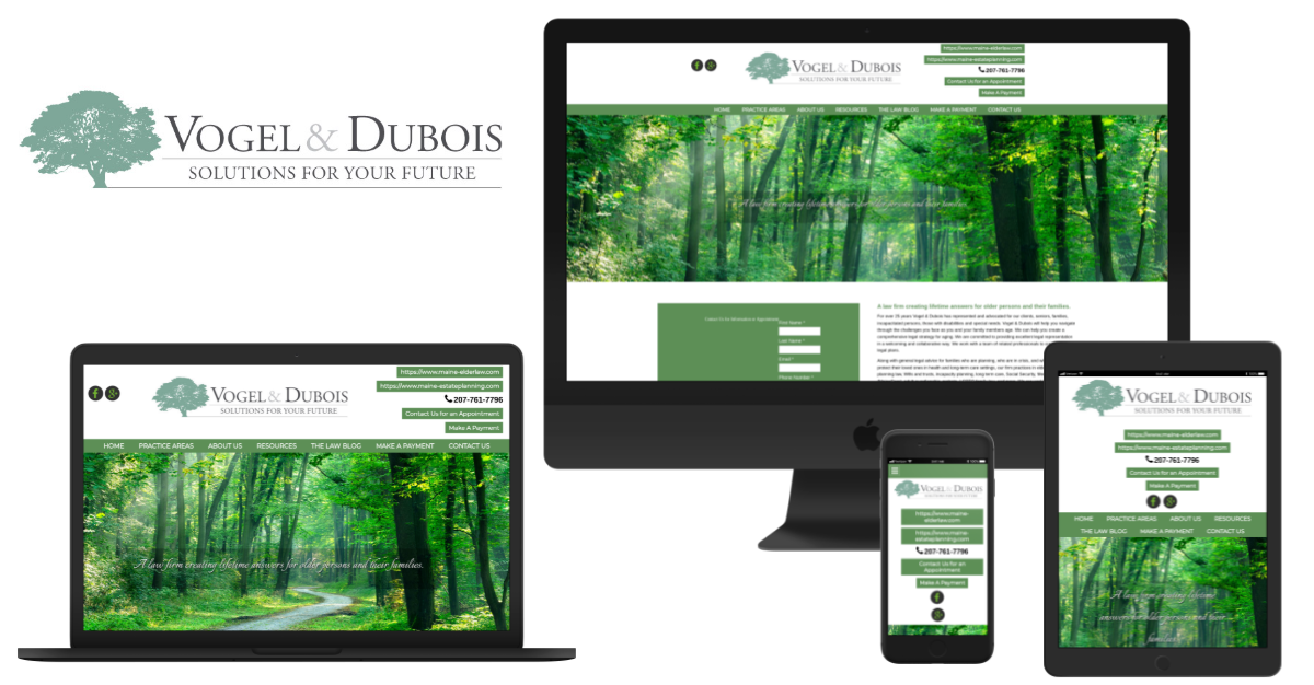 A computer , laptop , tablet , and phone are displaying a website.