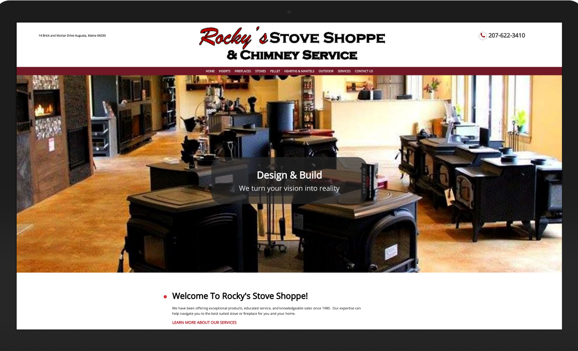 A website for rocky 's stove shoppe and chimney service
