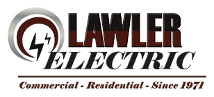 A logo for lawler electric is shown on a white background