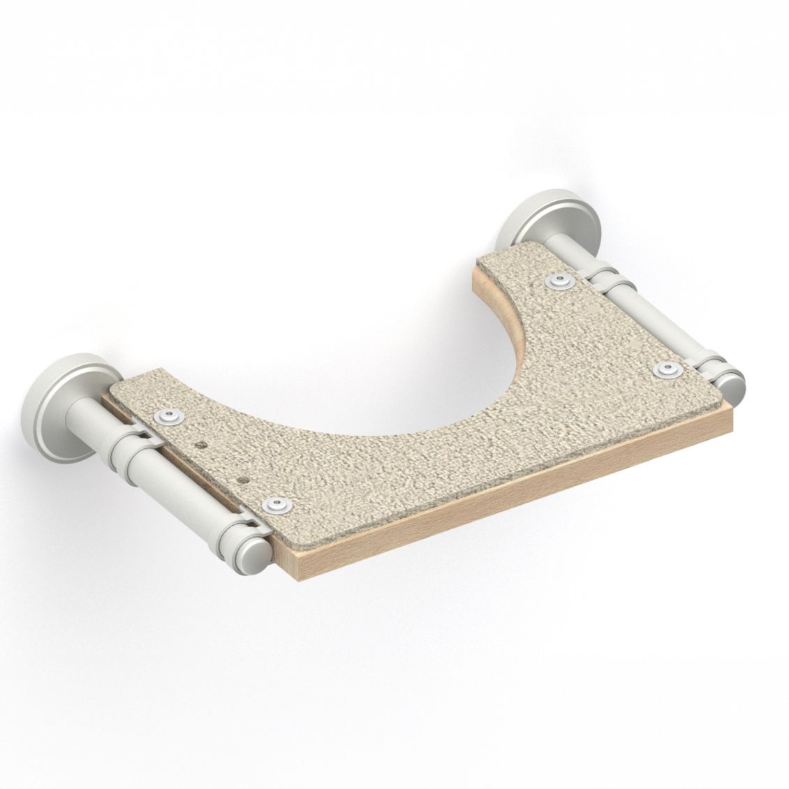 Wall-mounted modular cat shelf featuring a central opening for climbing access and a non-slip carpet surface.