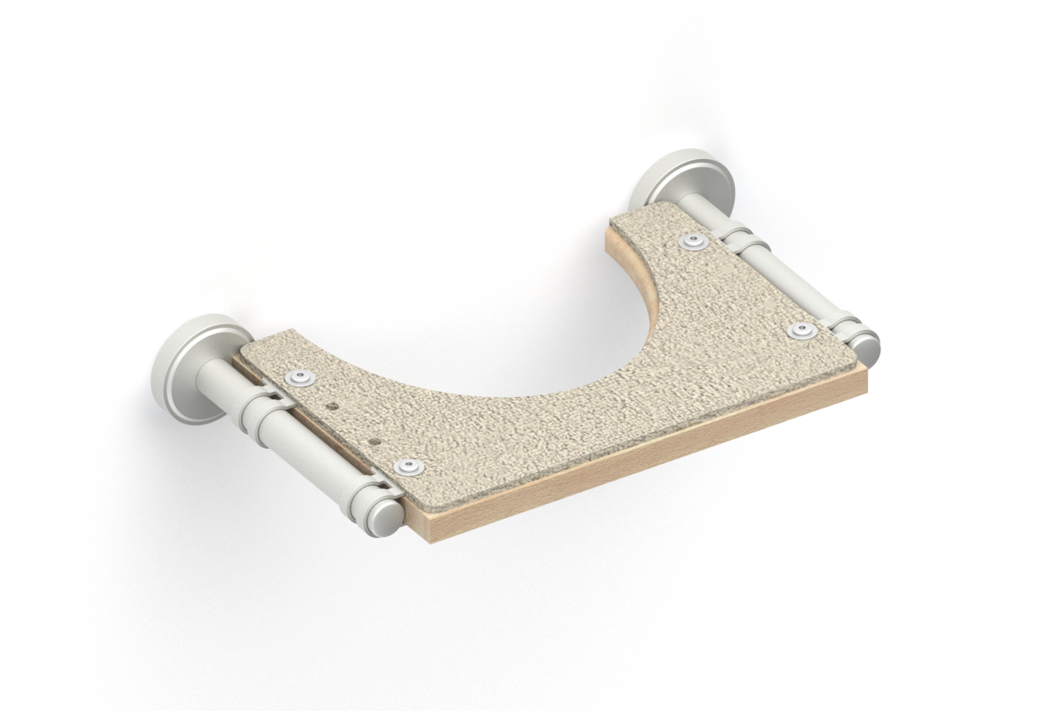 Wall-mounted modular cat shelf featuring a central opening for climbing access and a non-slip carpet surface.