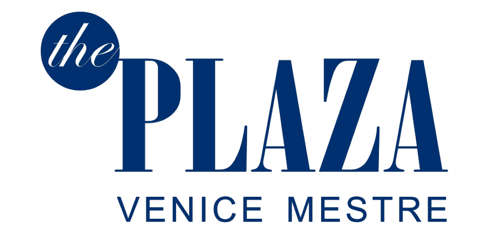 Logo per The Plaza Venice Mestre. Cerchio blu con la scritta