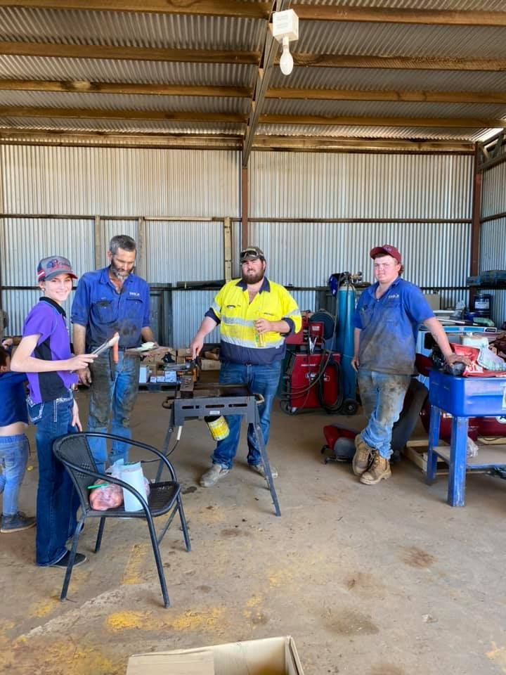 Four Men in a Workshop, Working With Tools — Traction Diesel Services in Clermont, QLD